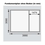 LESENA VRTNA HIŠKA KARIBU RADUR 1 400X310X251 LES 28MM