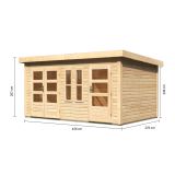 LESENA VRTNA HIŠKA KARIBU SCHÖNBUCH 2 228X426X276 BARVA LESA