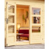 LESENA VRTNA HIŠKA KARIBU SCHÖNBUCH 2 228X426X276 BARVA LESA