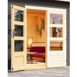 LESENA VRTNA HIŠKA KARIBU SCHÖNBUCH 2 228X426X276 SIVA