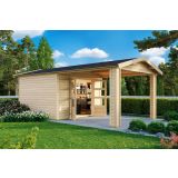 LESENA VRTNA HIŠKA KARIBU THERES 3 +PODALJŠEK STREHE, BARVA LESA