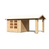 LESENA VRTNA HIŠKA KARIBU THERES 3 +PODALJŠEK STREHE, BARVA LESA