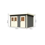 LESENA VRTNA HIŠKA KARIBU TINTRUP 230X364X244 SIVA