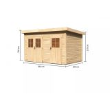 LESENA VRTNA HIŠKA KARIBU TINTRUP 364X244X210X LES 28MM