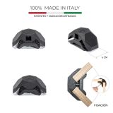 KONEKTOR X ZA POVEZAVO 2 LESNIH PLOŠČ PLAYWOOD 90° ČRN