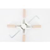 KONEKTOR X ZA POVEZAVO 4 LESNIH PLOŠČ PLAYWOOD BELI