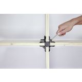 KONEKTOR X ZA POVEZAVO 4 LESNIH PLOŠČ PLAYWOOD ČRN