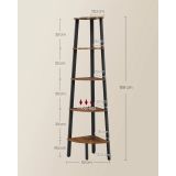 LESENI REGAL VASAGLE KOTNI KNJIŽNI 5 NIVOJEV