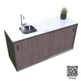 LETNA KUHINJA MS VISCOM ELEMENT POMIVALNO KORITO AMERIŠKI OREH 1800X634 MM