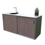 LETNA KUHINJA MS VISCOM ELEMENT POMIVALNO KORITO AMERIŠKI OREH 1800X634 MM