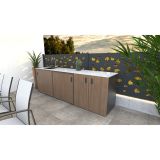 LETNA KUHINJA MS VISCOM ELEMENT POMIVALNO KORITO AMERIŠKI OREH 1800X634 MM