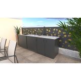 LETNA KUHINJA MS VISCOM ELEMENT Z VRATI ANTRACIT 900 X 634 MM