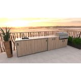 LETNA KUHINJA BELLANO BOLOGNA HRAST RUSTIK PULT PORCELAN