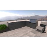 LETNA KUHINJA BELLANO FLORENCE ANTRACIT PULT PORCELAN