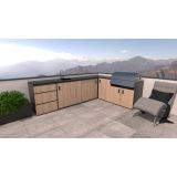 LETNA KUHINJA BELLANO FLORENCE HRAST RUSTIK PULT GRANIT