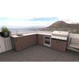 LETNA KUHINJA BELLANO PISA AMERIŠKI OREH PULT PORCELAN