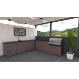 LETNA KUHINJA BELLANO ROMA AMERIŠKI OREH PULT GRANIT