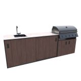 LETNA KUHINJA BELLANO VENICE AMERIŠKI OREH PULT PORCELAN