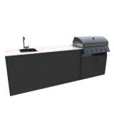 LETNA KUHINJA BELLANO VENICE ANTRACIT PULT PORCELAN