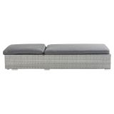 LEŽALNIK DAVOS FIX Z BLAZINSKIMI KOLESI WICKER-ALU GREY 65X197X36