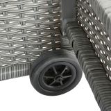 LEŽALNIK DAVOS FIX Z BLAZINSKIMI KOLESI WICKER-ALU GREY 65X197X36