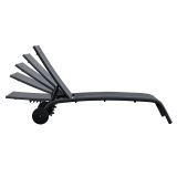 LEŽALNIK IZ TEKSTILENA NATERIAL LYRA II S KOLESI ANTRACIT ALU, TEKSTILEN