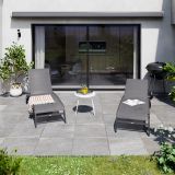 LEŽALNIK IZ TEKSTILENA NATERIAL LYRA II S KOLESI ANTRACIT ALU, TEKSTILEN