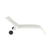 LEŽALNIK IZ TEKSTILENA NATERIAL LYRA II S KOLESI BEL ALU, TEKSTILEN