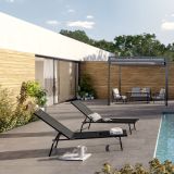 LEŽALNIK IZ TEKSTILENA MALLORCA ČRN ZLOŽLJIV