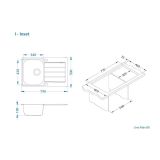 NERJAVNO POMIVALNO KORITO ALVEUS LINE MAX 80 POP UP, SATIN 790X500 MM