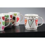 LONČEK 365 ML SRCE RAZLIČNI BARVNI VZORCI