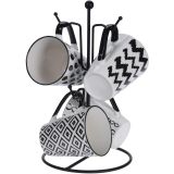 LONČEK KOOPMAN 4/1 NA KOVINSKEM STOJALU RAZLIČNI DEKOR METAL