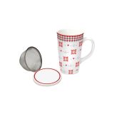 LONČEK TOGNANA 470 ML OLIMPIA VICHY RED S CEDILOM IN POKROVOM