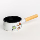 LONEC / KOZICA ENAMELIE KOZICA 14 CM - 0.55 L NEŽA 2 TREBUŠASTA Z ROČ.