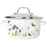 LONEC / KOZICA ENAMELIE KOZICA VISOKA IRIS 18CM S STEKLENIM POKROVOM 2.75L