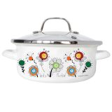 LONEC / KOZICA ENAMELIE S STEKLENIM POKROVOM 20 CM, 2.5 L NEŽA 2