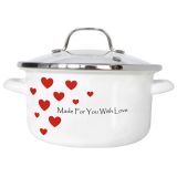 LONEC / KOZICA ENAMELIE S STEKLENIM POKROVOM 20 CM, 3.5 L LEONA