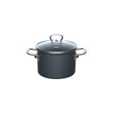 LONEC / KOZICA RIESS LONEC 16CM 2L DARK GREY S STEKLENO POKROVKO