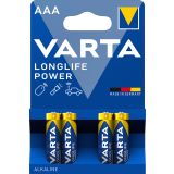 ALKALNI BATERIJSKI VLOŽEK VARTA LR03 AAA LONGLIFE POWER BL/4, 1.5V