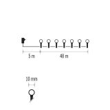 LUČKE EMOS LED KROGLICE 48M ZUN/NOT TOPLA BELA, PROGR., ČAS.