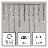 LUČKE EMOS LED ZAVESA 3.6 M HL. BELA ZUNANJA/NOTRANJA