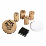 LUKNJAČ,ŠTAMPILJKA,ŠABLON RAYHER ŠTAMPILJKE MINI, PTIČKI 5 KOSOV IN BLAZINICA