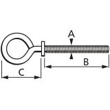 OČESNI VIJAK M-6X40X32 A2F Z MATICO V ZAVITKU JE 2 KOS