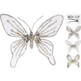 OKRASEK ZA JELKO KOOPMAN METULJ 15 CM BEL SORT