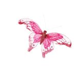 OKRASEK ZA JELKO GLOSSTYLE METULJ TEMNO ROZA NA ŠČIPALKI 26 CM