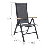 KOVINSKI STOL NATERIAL ORIS 67X58X110 T.SIV ALU, ZLOŽLJIV