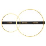 NADGRADNA STROP. SVETILKA LUFFY 54W 930X585X102MM ČRNO ZLATI DVA KROGA