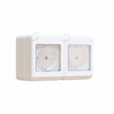 NADOMETNA VTIČNICA FLUID VARNOSTNA DVOJNA S POKROV SIVA, VIJ, HOR, NEP, IP44