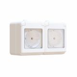 NADOMETNA VTIČNICA FLUID VARNOSTNA DVOJNA S POKROV SIVA, VIJ, HOR, POV, IP44