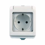 NADOMETNA VTIČNICA FLUID VARNOSTNA SIVA, VIJAČNA, IP44